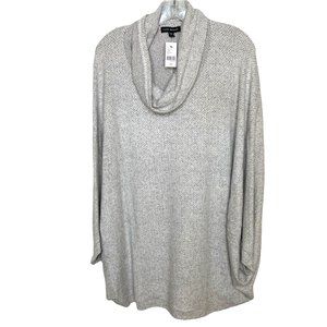 Lane Bryant NWT Womens Grey and White Cowl Neck  Poncho Top Size 18/20 Grunge